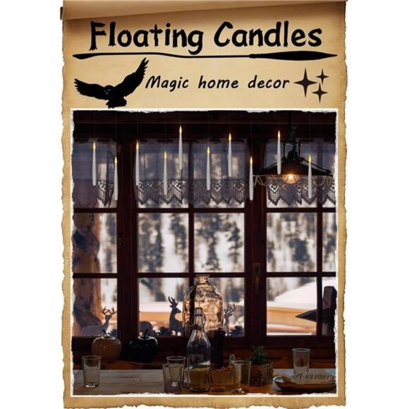 20pcs Flameless Taper Floating Candles with Magic Wand Remote, Flickering Warm - Picture 6 of 7